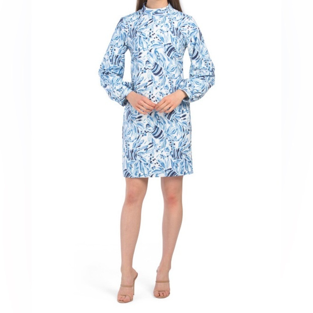 Sail To Sable Blue / White M NWT Fish Pattern